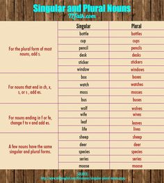 singular and plural verbs list